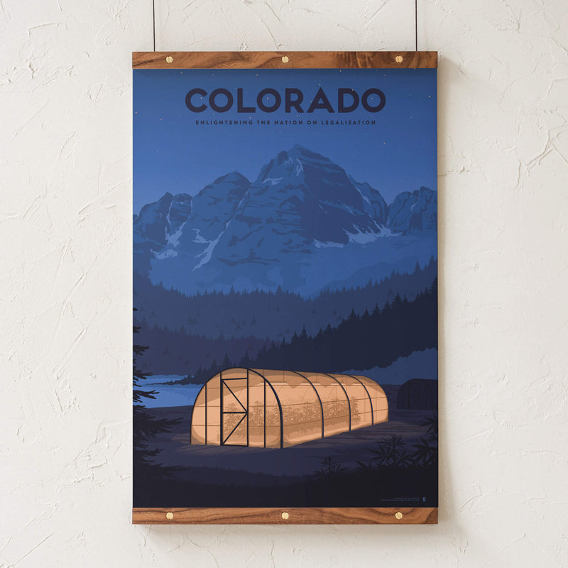 GoldLeaf Colorado Cannabis Travel Art Print Best Sales Price - Art Prints