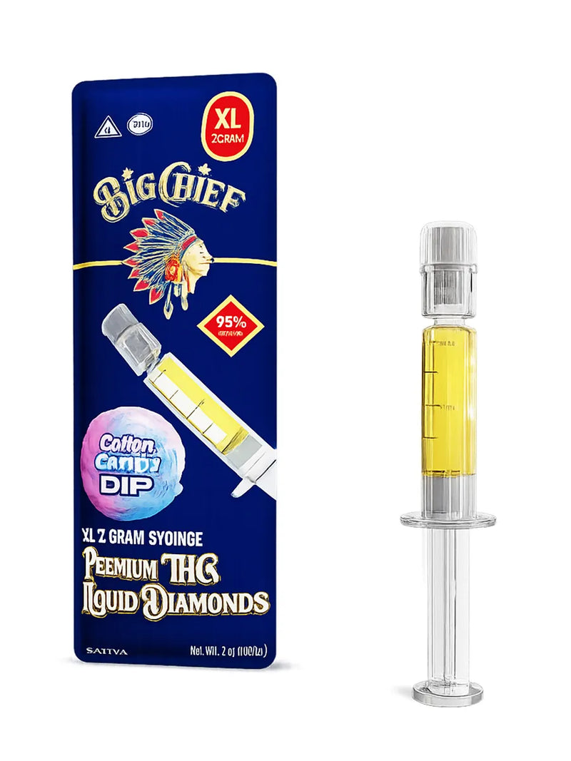 Cotton Candy Dip Big Chief Syringe Premium THCA Liquid Diamonds 2G Best Sales Price - CBD