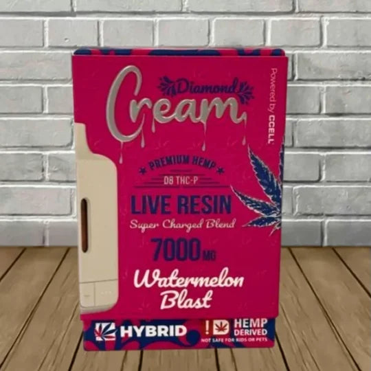 Cream Diamond Live Resin D8 + THCp Disposable 3500mg