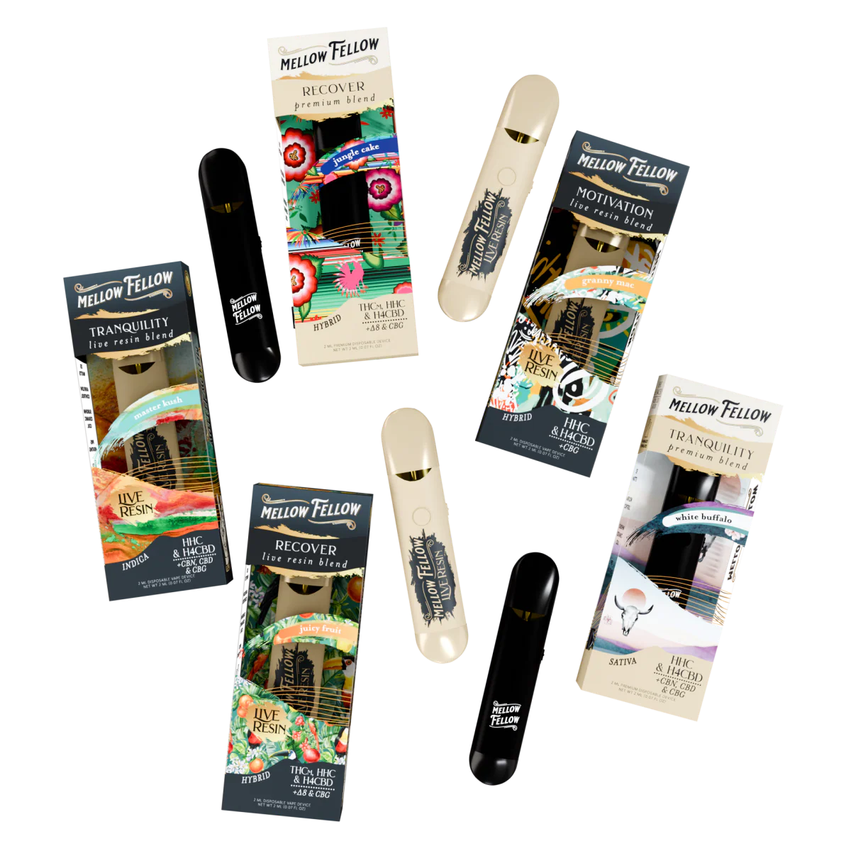 MellowFellow Custom Blends Bundle - 2ml Vape Pens (4 Pack)