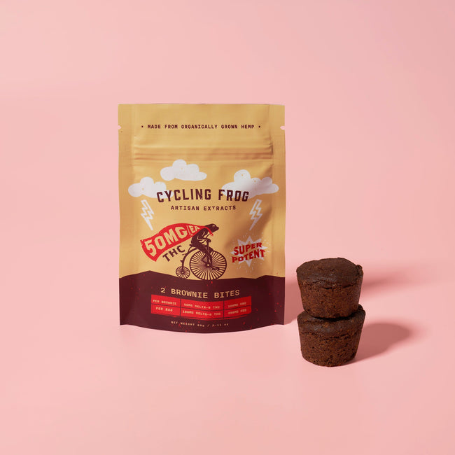Cycling Frog Chocolate Brownie Bites, 50mg THC + 100mg CBD