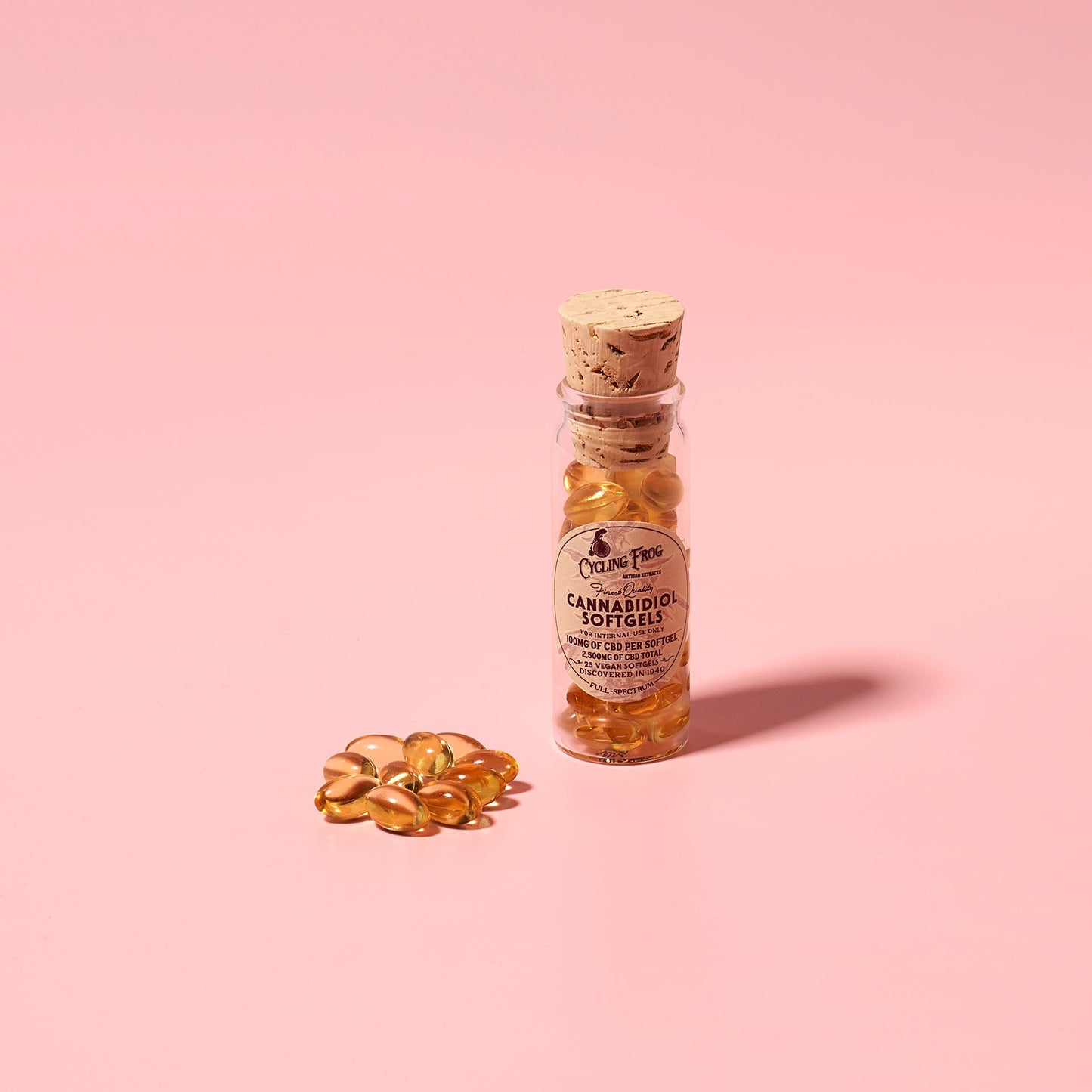Cycling Frog Softgels, 100mg CBD + 1mg THC