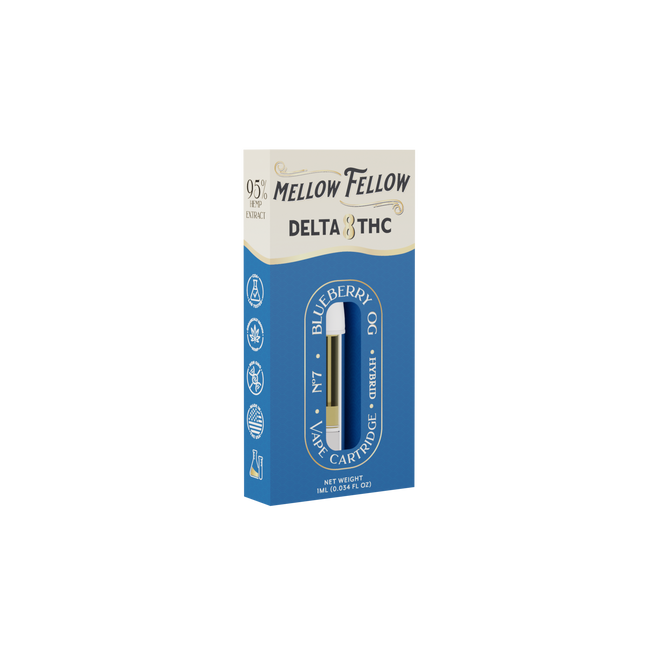 Mellow Fellow Delta 8 1ml Vape Cartridge Blueberry OG Best Sales Price - Vape Cartridges