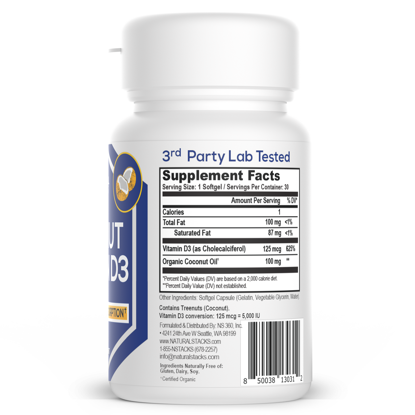 Vitamin D3 w/ Organic Coconut Oil Best Sales Price - CBD