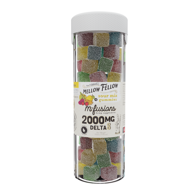 Mellow Fellow M-Fusions Delta 8 THC Sour Mix Gummies 40ct- 50mg Delta 8 per gummy Best Sales Price - Gummies