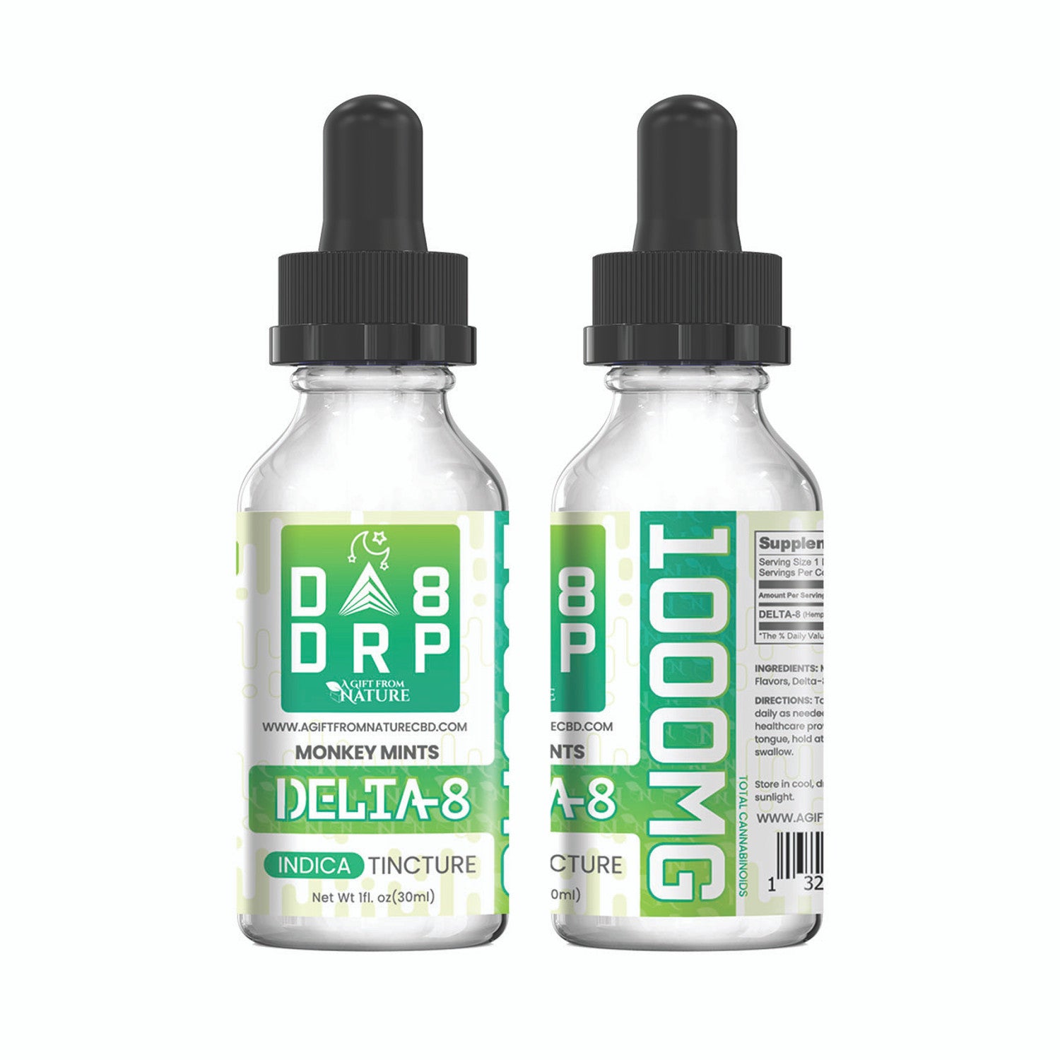 DELTA 8 TINCTURE - 30ML Monkey Mints - 1000MG - INDICA – TenVape