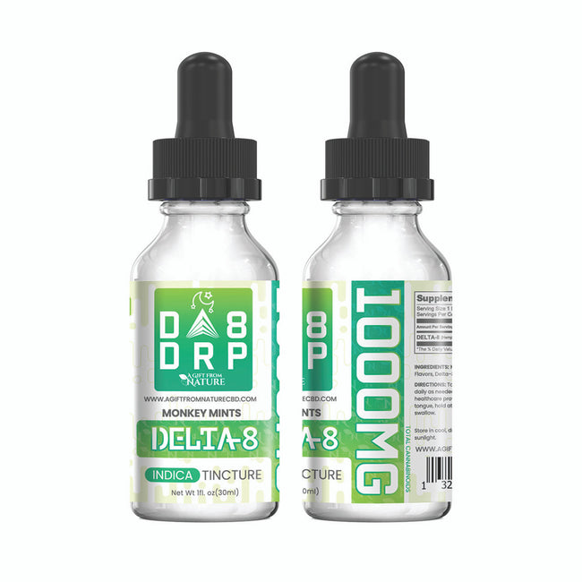 DELTA 8 TINCTURE - 30ML Monkey Mints - 1000MG - INDICA
