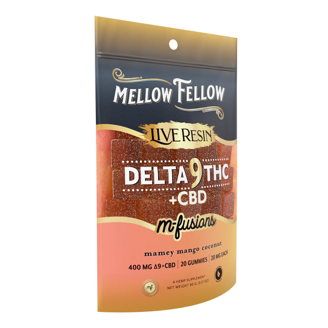 Mellow Fellow Delta 9 Live Resin Edibles 400mg - Mamey Mango Coconut Best Sales Price - Edibles