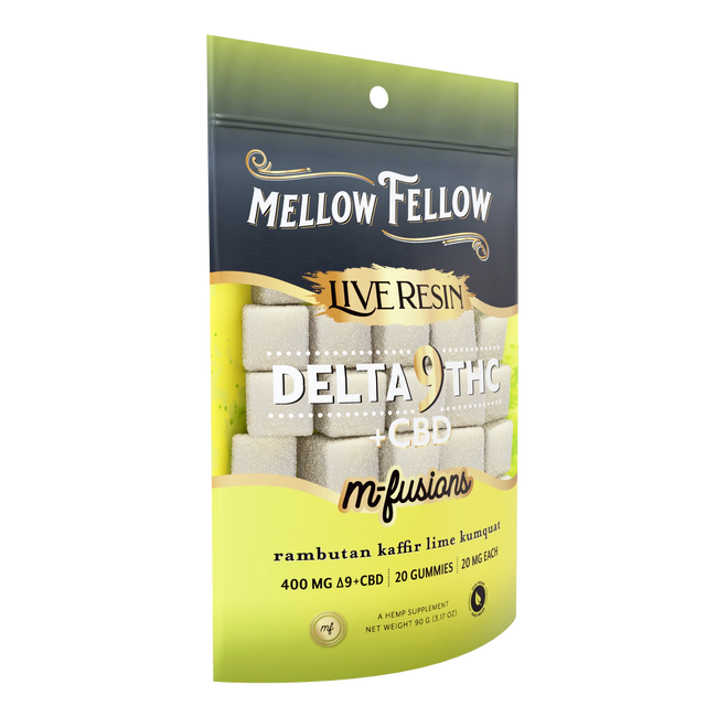 Mellow Fellow Delta 9 Live Resin Edibles 400mg - Rambutan Kaffir Lime Kumquat Best Sales Price - Edibles