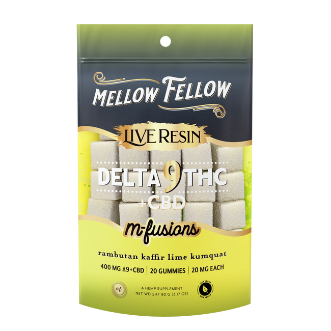 Mellow Fellow Delta 9 Live Resin Edibles 400mg - Rambutan Kaffir Lime Kumquat Best Sales Price - Edibles