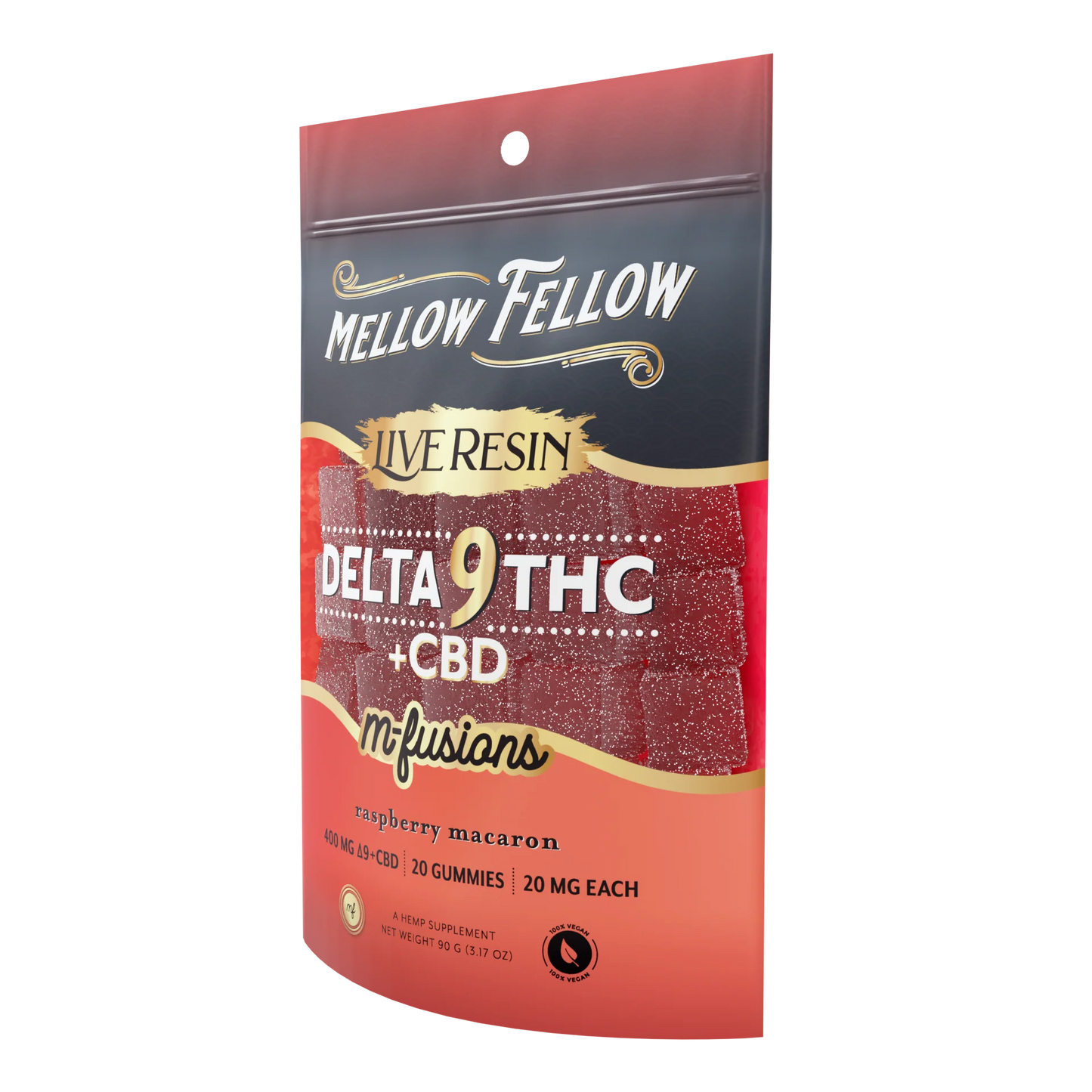 Mellow Fellow Delta 9 Live Resin Edibles 400mg - Raspberry Macaron Best Sales Price - Edibles