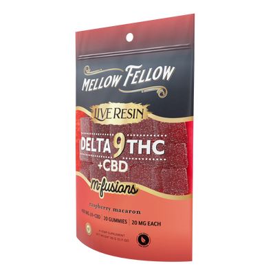 Mellow Fellow Delta 9 Live Resin Edibles 400mg - Raspberry Macaron Best Sales Price - Edibles