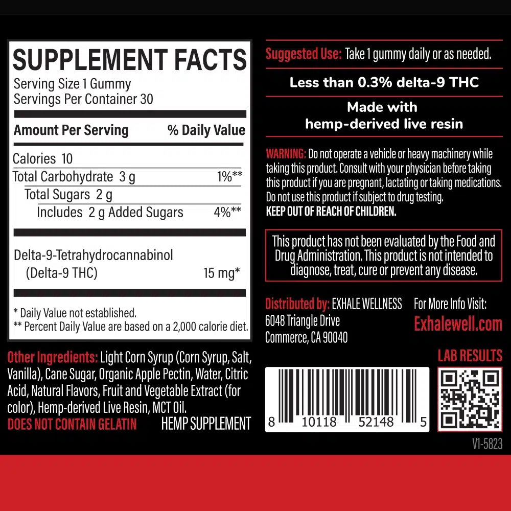 Exhale Delta-9 + Live Resin Gummies
