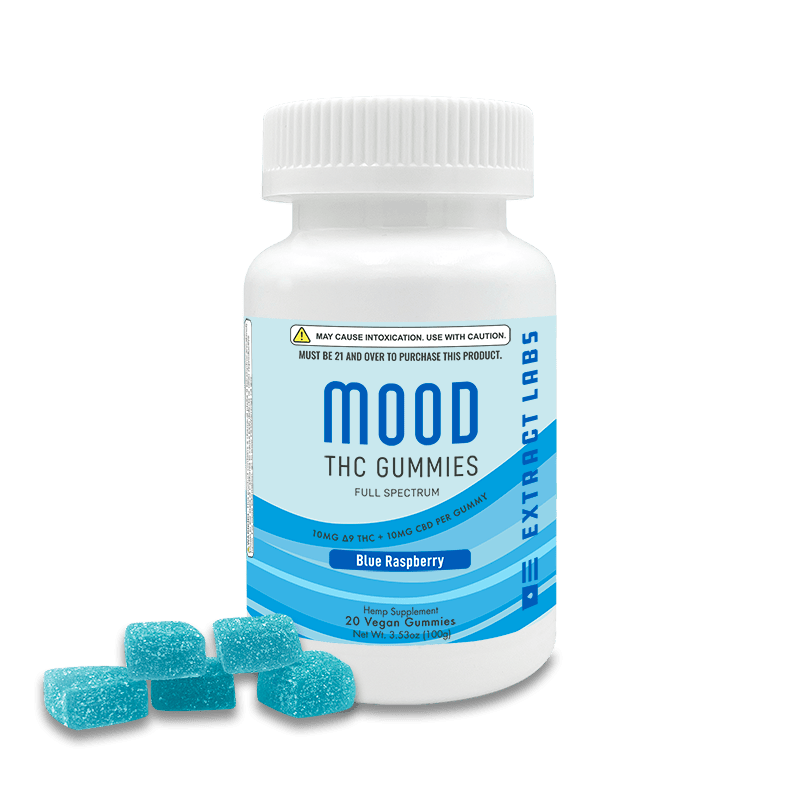 Extract Labs Delta 9 Gummies | Mood Gummies | Blue Raspberry – TenVape