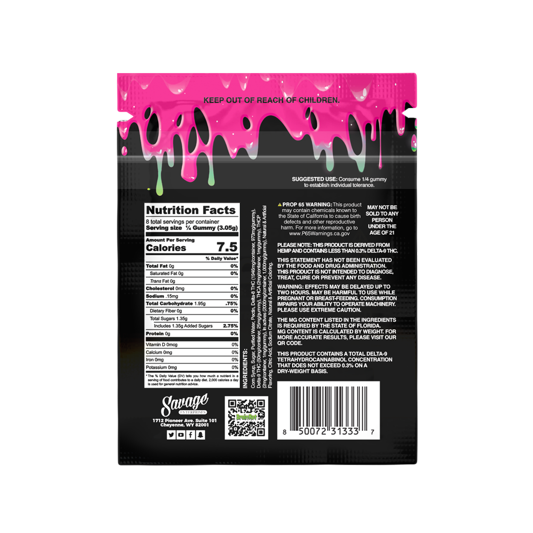 THCA Live Sugar 2 Pack Gummies – 2,000mg