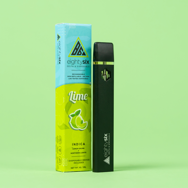 Eighty Six Lime Delta-8 THC 1G Disposable Vape (Lemon Skunk) Best Sales Price - Vape Pens