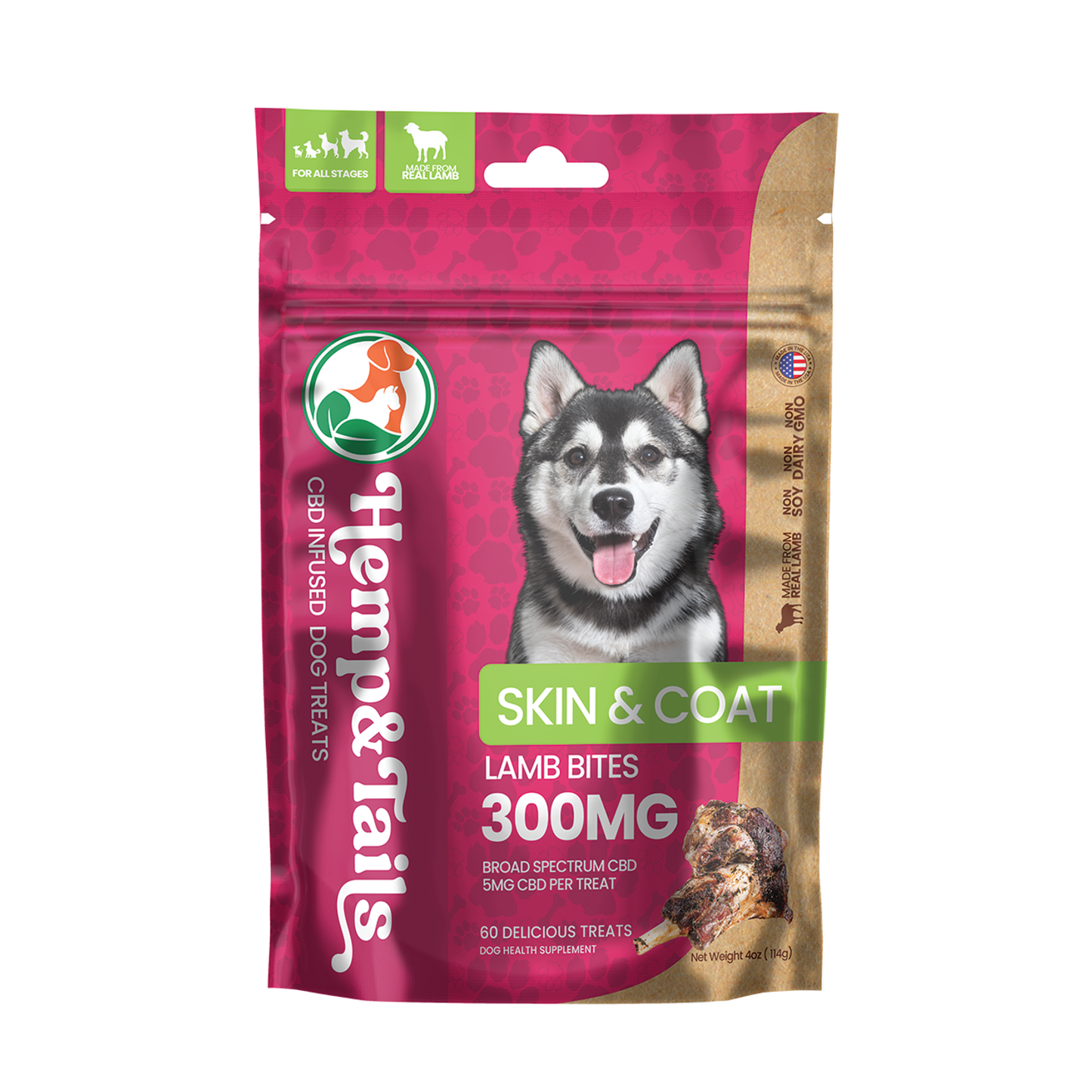 Hemp & Tails Dog Treats - Skin & Coat - Lamb Bites Best Sales Price - Pet CBD