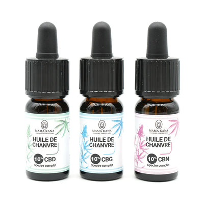MAMA KANA CBD Pack Découverte Huiles 10% 💧 Best Sales Price - Tincture Oil