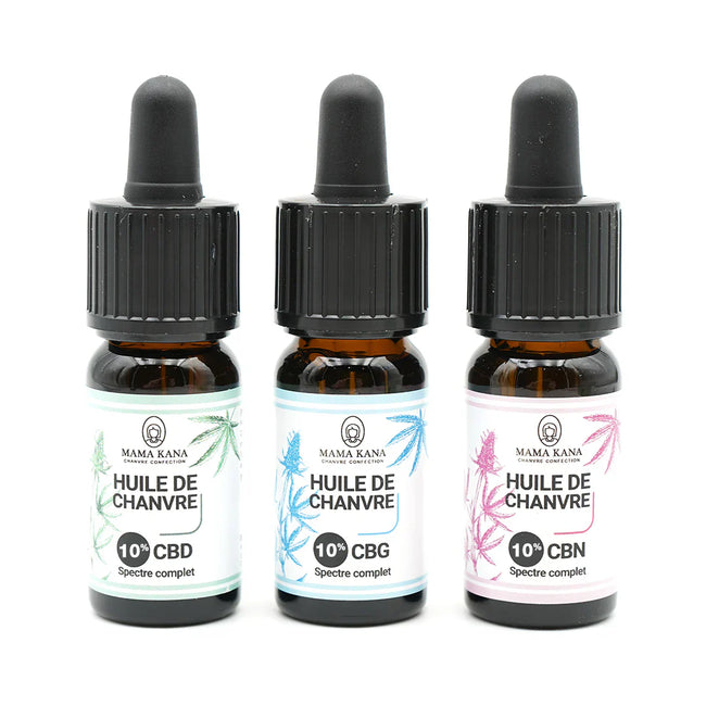 MAMA KANA CBD Pack Découverte Huiles 10% 💧 Best Sales Price - Tincture Oil