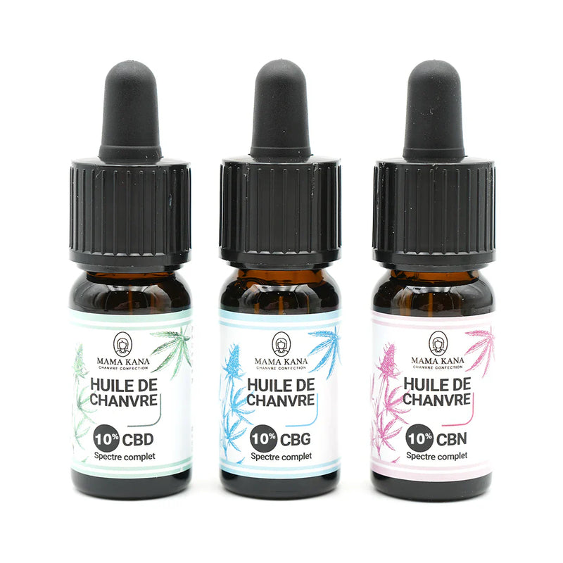 MAMA KANA CBD Pack Découverte Huiles 10% 💧 Best Sales Price - Tincture Oil