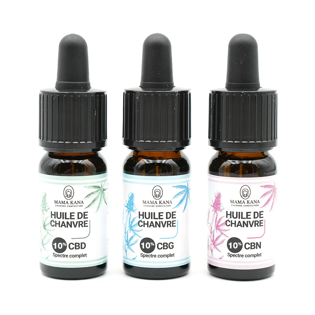 MAMA KANA CBD Pack Découverte Huiles 10% 💧 Best Sales Price - Tincture Oil