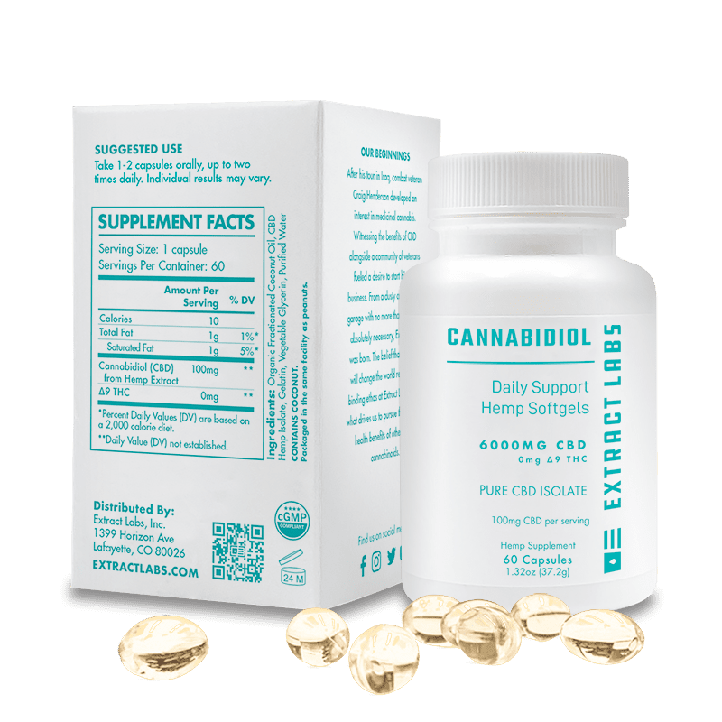 Extract Labs CBD Isolate Capsules | Daily Support