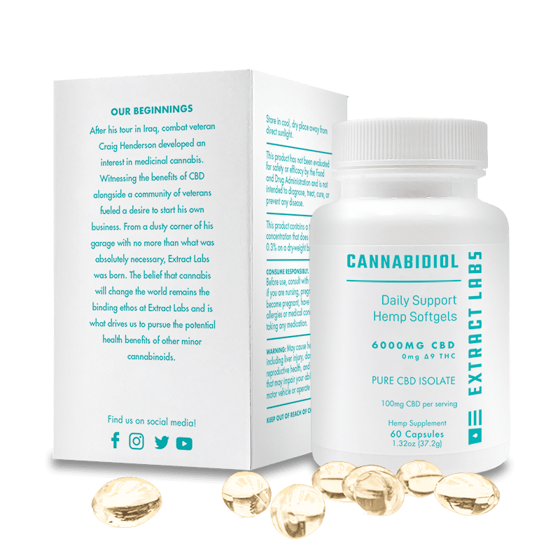 Extract Labs CBD Isolate Capsules | Daily Support