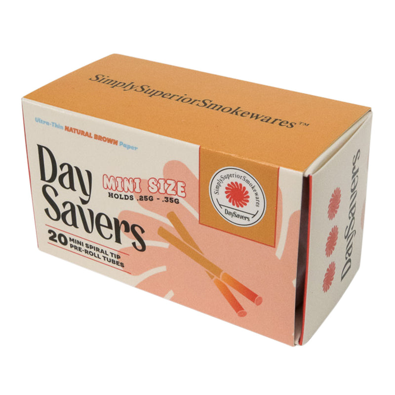 DaySavers Minis Natural Brown Artisan Pre Rolled Tubes - 20 Pack Best Sales Price - Pre Rolls