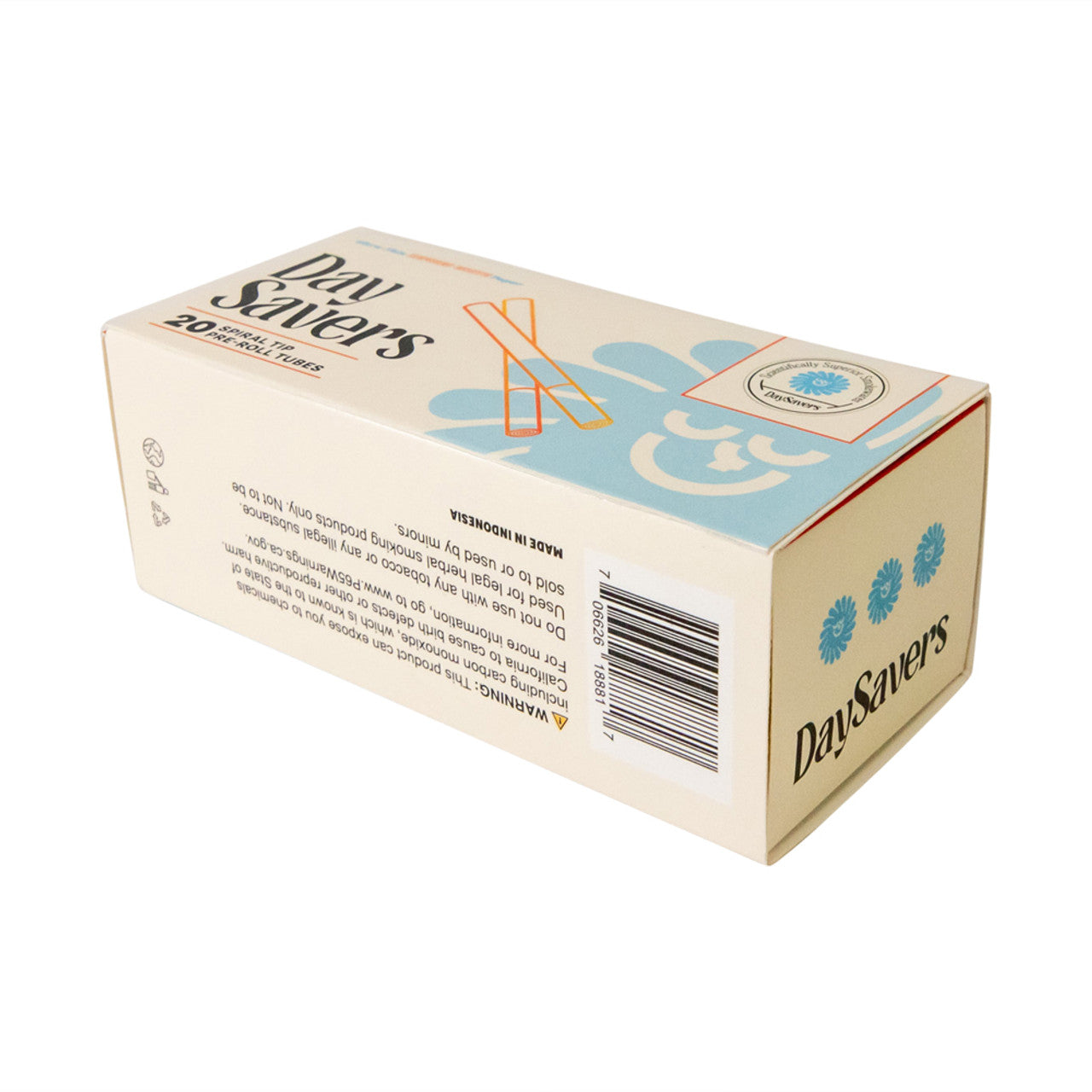 DaySavers Refined White Half Gram 1 1/4 Artisan Pre Rolled Tubes with Spiral Filter Tips [20 Pack]