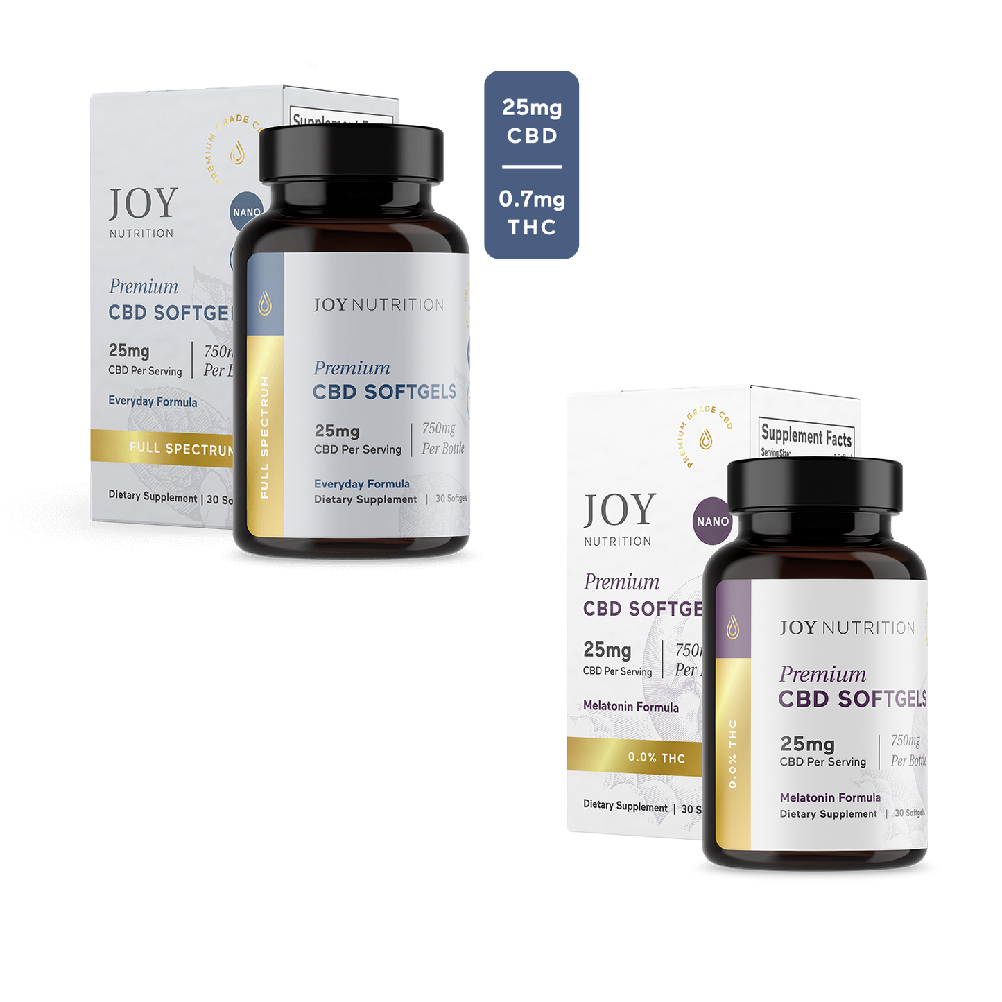 Joy Organics Day & Night Full Spectrum CBD Softgels