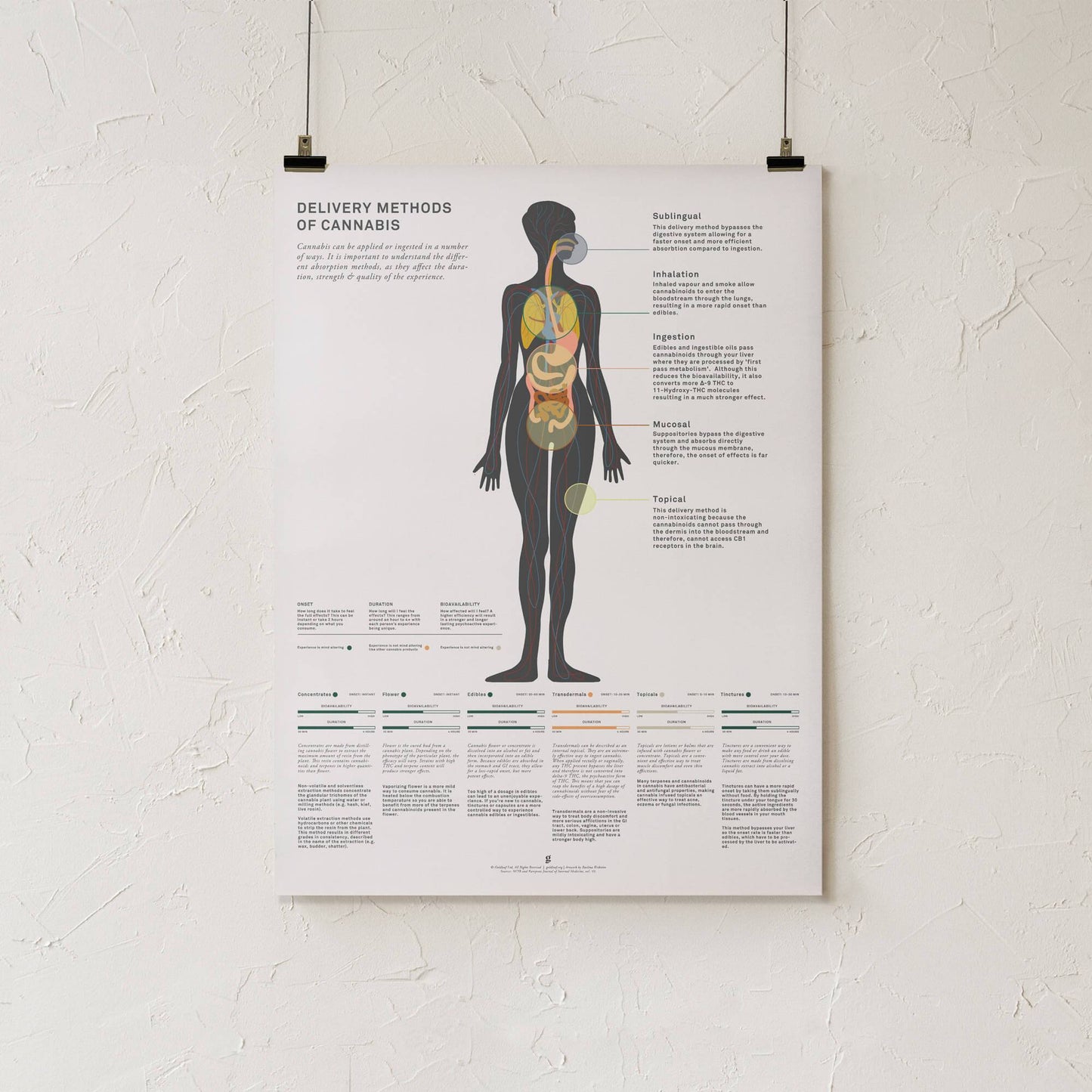 GoldLeaf Delivery Methods of Cannabis Chart Print Best Sales Price - Art Prints