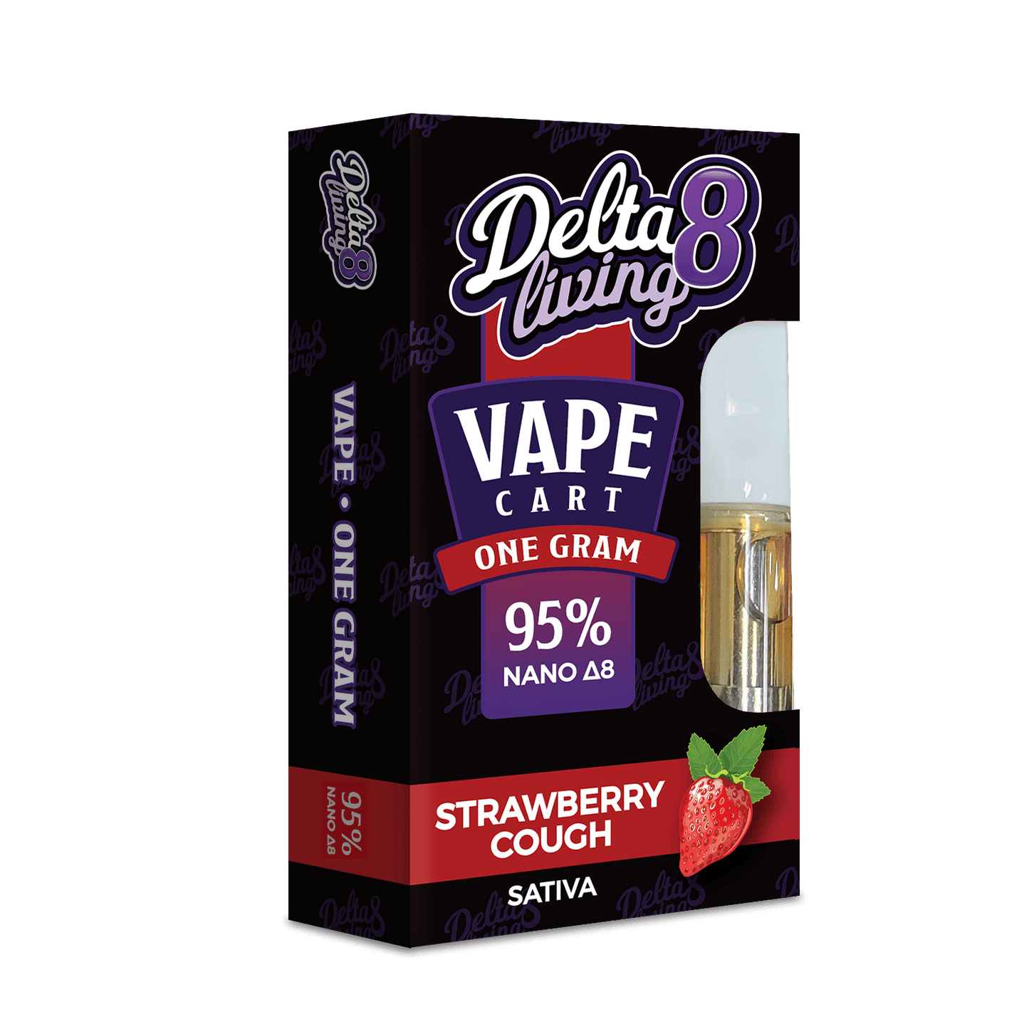 CBD Living | Strawberry Cough Sativa Delta 8 Vape Cartridge 950mg Best Sales Price - Vape Cartridges