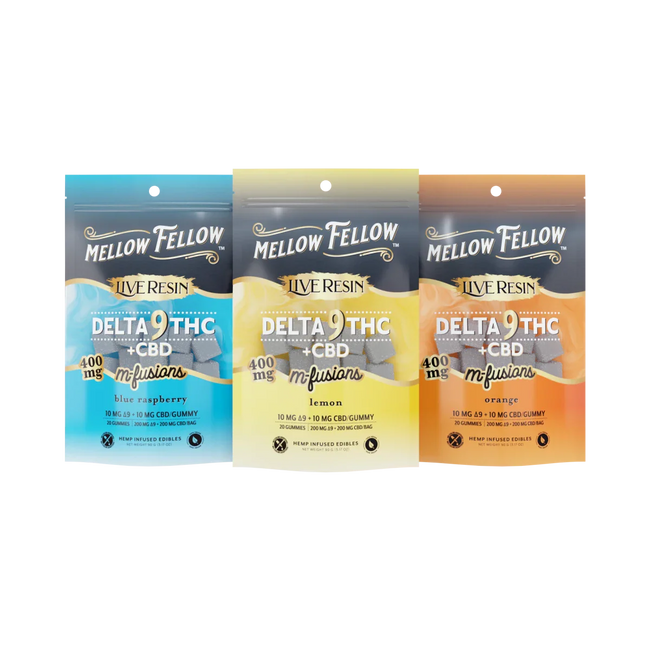 Mellow Fellow Delta 9 Live Resin Edibles 400mg (3 pack) Best Sales Price - Bundles