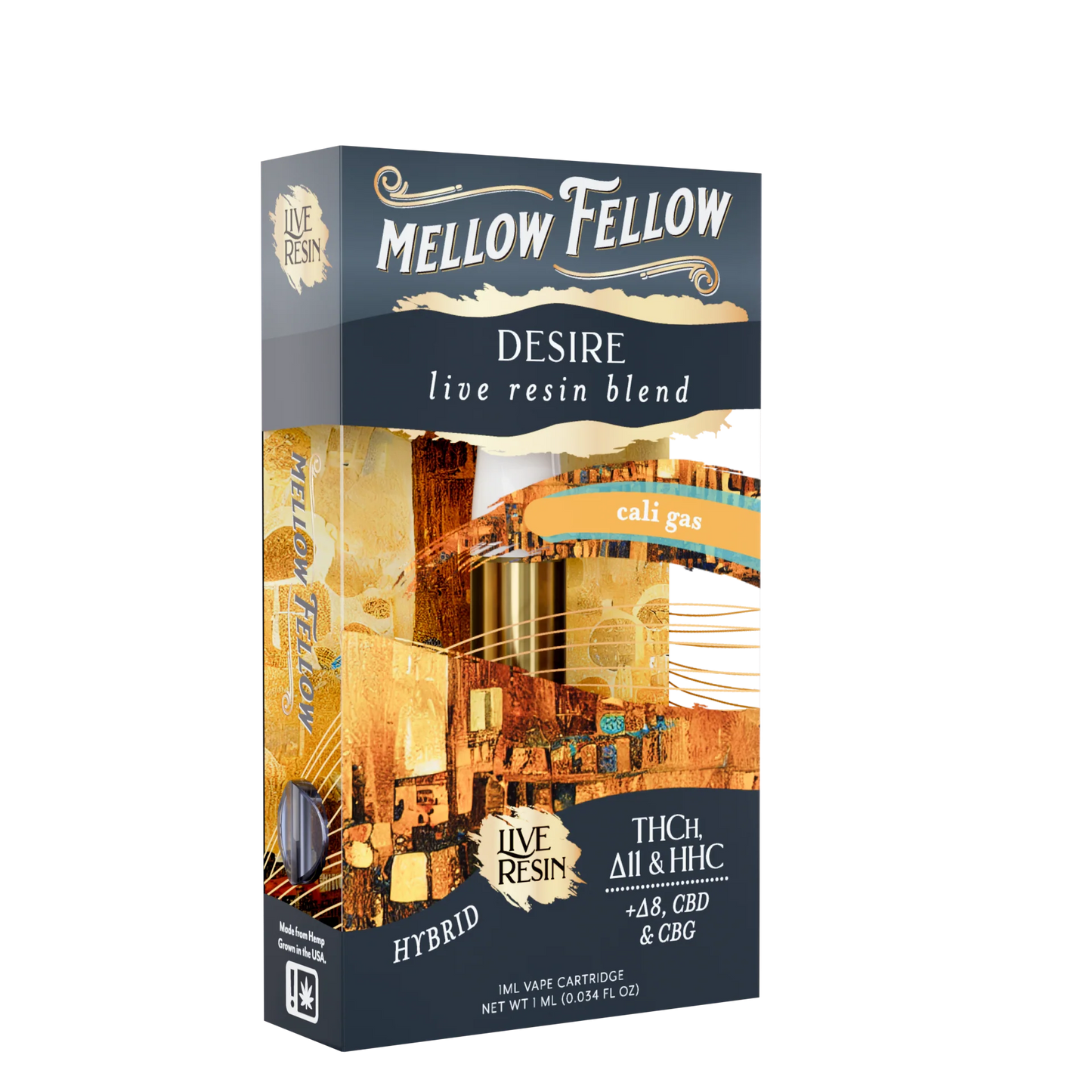 Mellow Fellow Desire Blend 1ml Live Resin Vape Cartridge - Cali Gas (Hybrid)