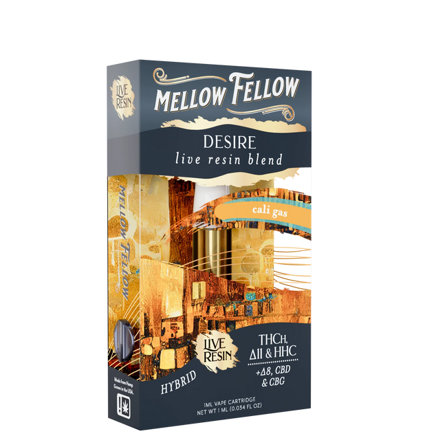 Mellow Fellow Desire Blend 1ml Live Resin Vape Cartridge - Cali Gas (Hybrid)