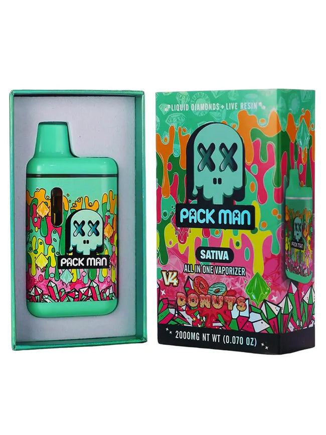 Donuts Pack Man V4 Liquid Diamonds Live Resin Vaporizer 2000MG