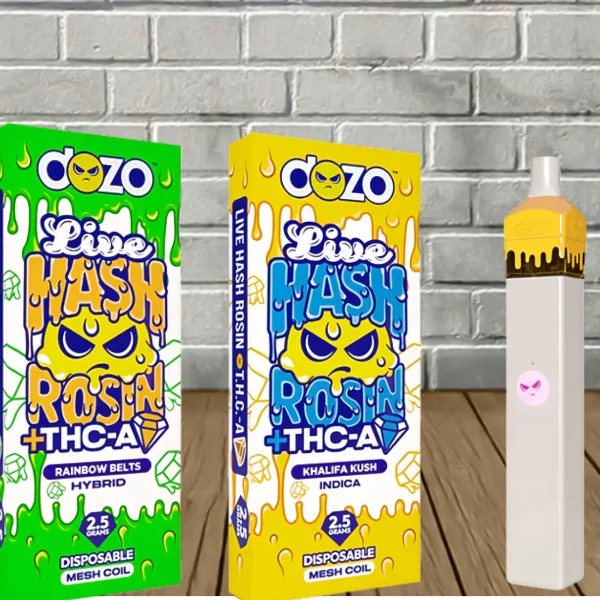 Dozo Live Hash Rosin + THCa Diamond Disposable 2.5g Best Sales Price - Vape Pens