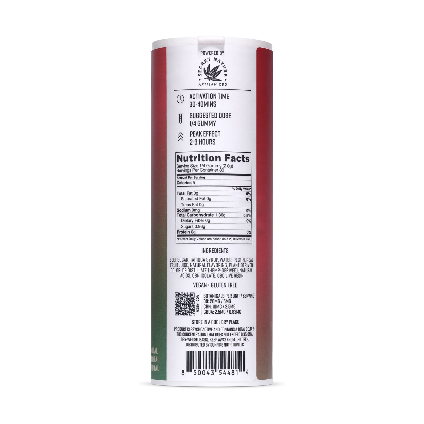 Secret Nature 20mg THC Sour Watermelon Bliss Gummies