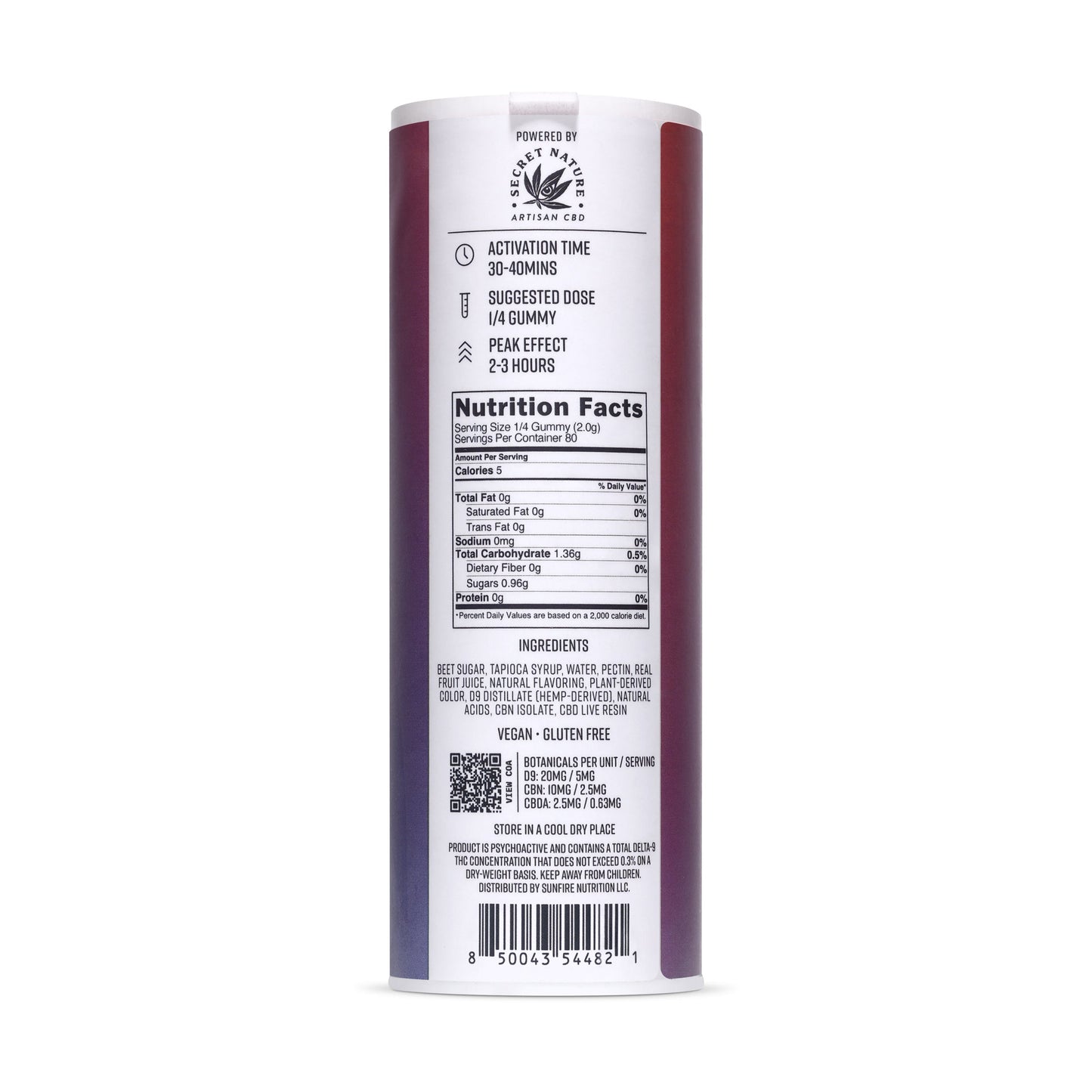 Secret Nature 20mg Strawberry Boost THC Gummies