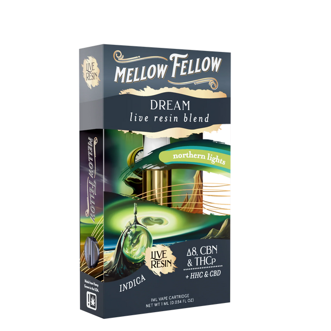 Mellow Fellow Dream Blend 1ml Live Resin Vape Cartridge - Northern Lights (Indica)