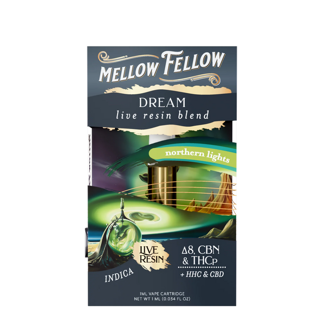 Mellow Fellow Dream Blend 1ml Live Resin Vape Cartridge - Northern Lights (Indica)