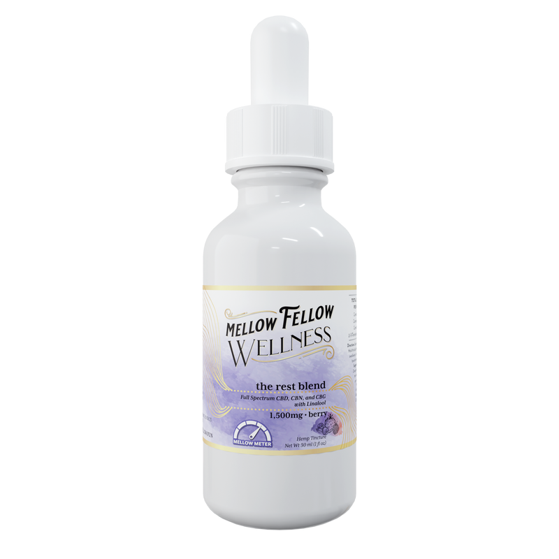 Mellow Fellow Wellness Tincture - Rest Blend - Berry - 1500mg Best Sales Price - Edibles