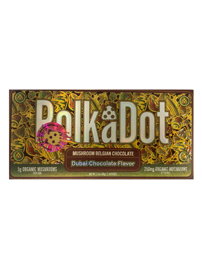 Dubai Chocolate PolkaDot Magic Mushroom Belgian Milk Chocolate 250mg Best Sales Price - Edibles