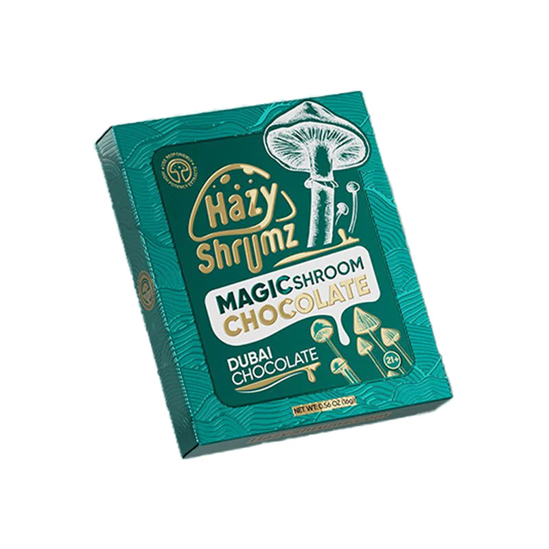 Hazy Shrumz Magic Shroom Chocolate Bar – Mushroom Chocolate 4 Servings — 100mg per serving (400mg total)