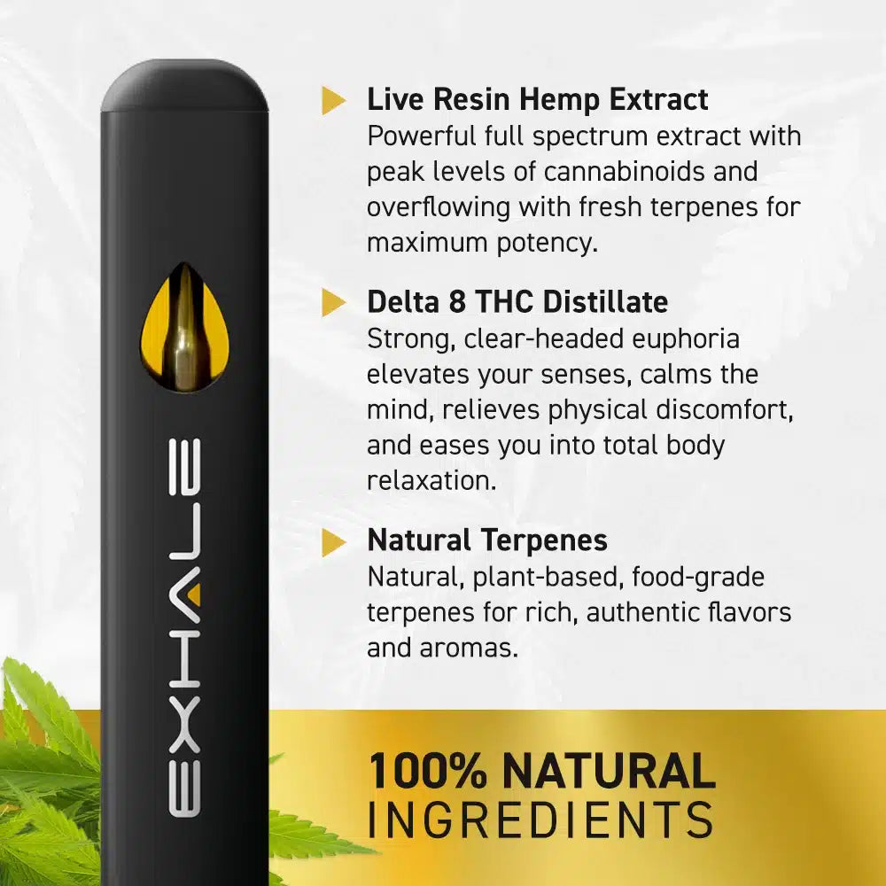 Exhale Delta 8 Live Resin Disposable Vapes
