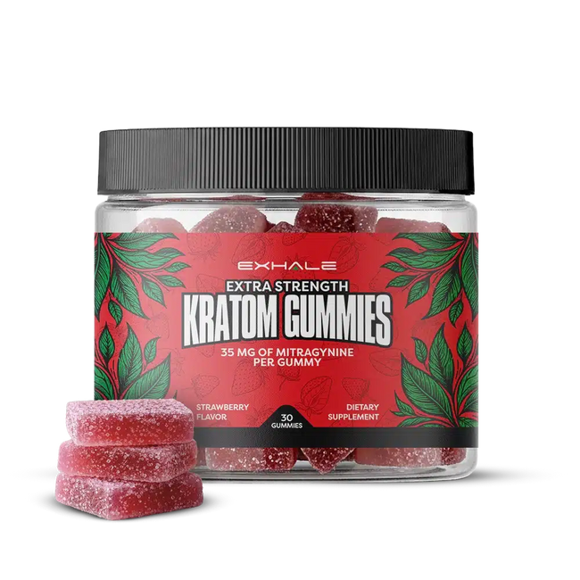 Exhale Kratom Gummies - Strawberry Best Sales Price - Gummies