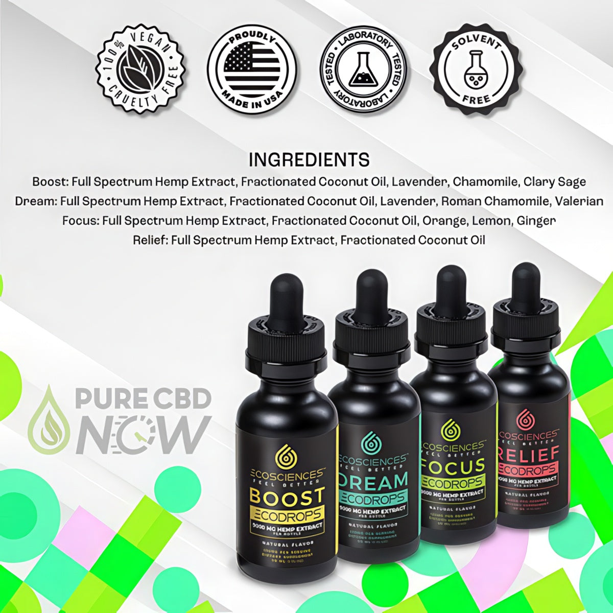 EcoDrops CBD Oil 500mg or 1500mg