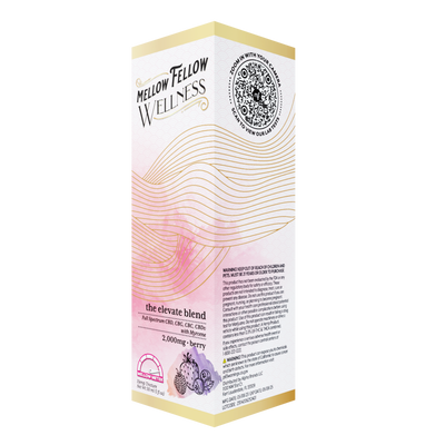 Mellow Fellow Wellness Tincture - Elevate Blend - Berry - 2000mg Best Sales Price - Edibles