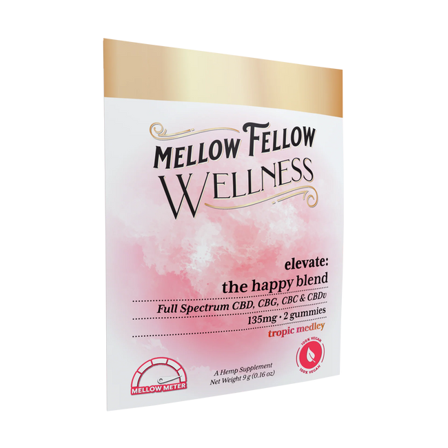 Mellow Fellow Wellness Gummies - Elevate Blend - Tropic Medley - 80mg Best Sales Price - Edibles