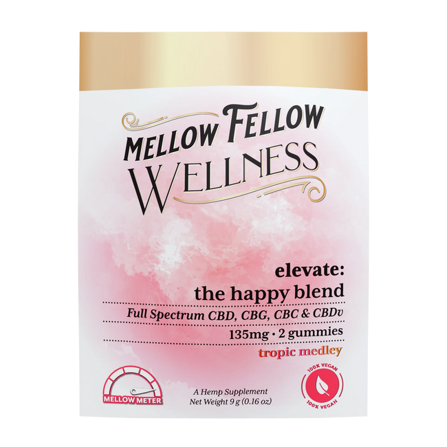 Mellow Fellow Wellness Gummies - Elevate Blend - Tropic Medley - 80mg Best Sales Price - Edibles